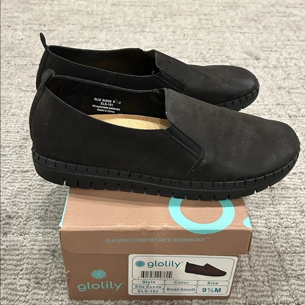 Glolily Elle Suede Black Smooth 9.5